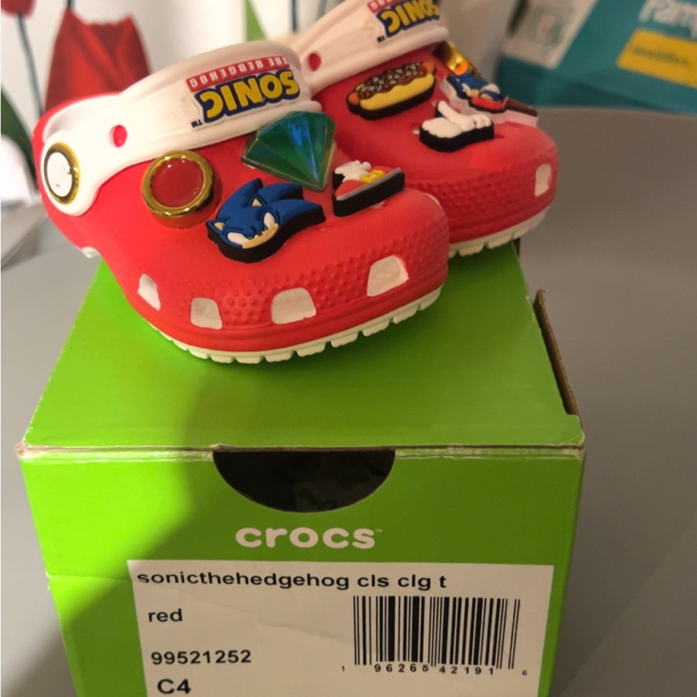 SOLD!! CROCS Kids Red Sonic Clogs